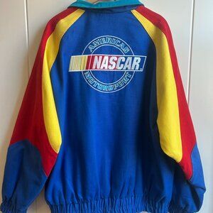Vintage 90s NASCAR Logo Athletic Heavyweight Padded Jacket Blue Red Yellow